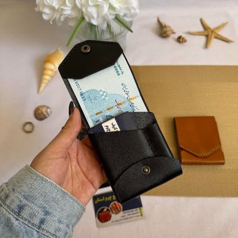 کیف پول چرم طبیعی مدل دلاری