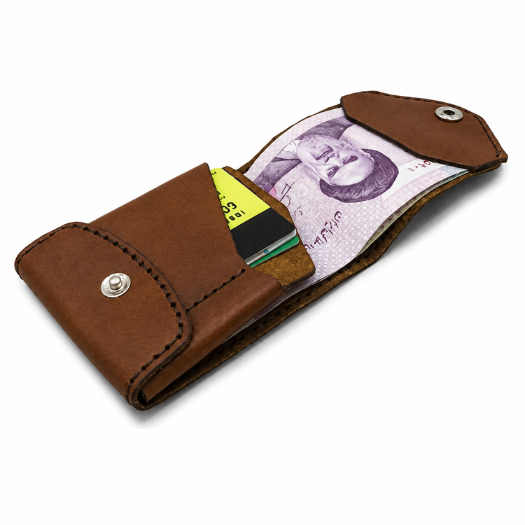 کیف پول چرم طبیعی مدل دلاری